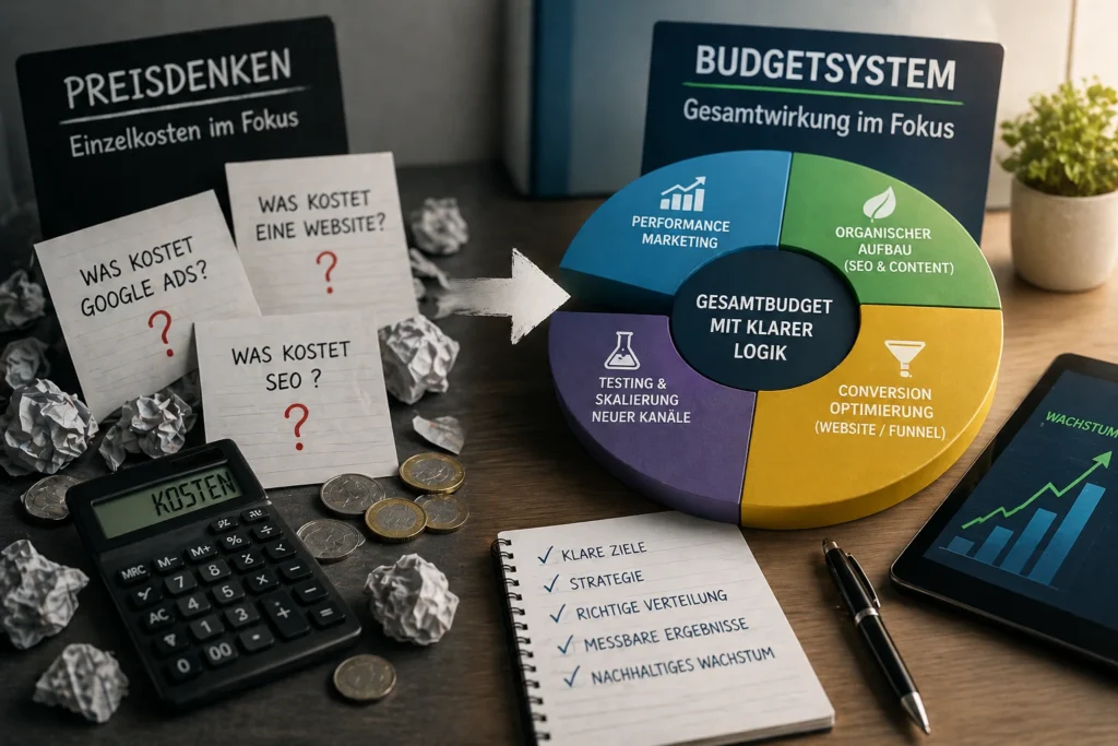 Der entscheidende Perspektivwechsel - Vom Preisdenken zum Budgetsystem - Buchungsoffensive zeigt dir wie Online-Marketing funktioniert